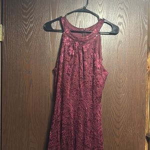 Muadress burgundy long bridesmaids dress